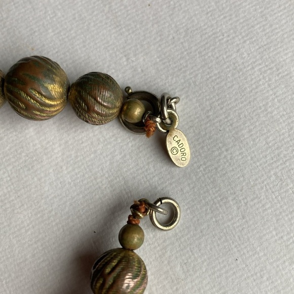 Cadoro Chunky Glass Bead Gold Tone Long Necklace - Picture 5 of 11